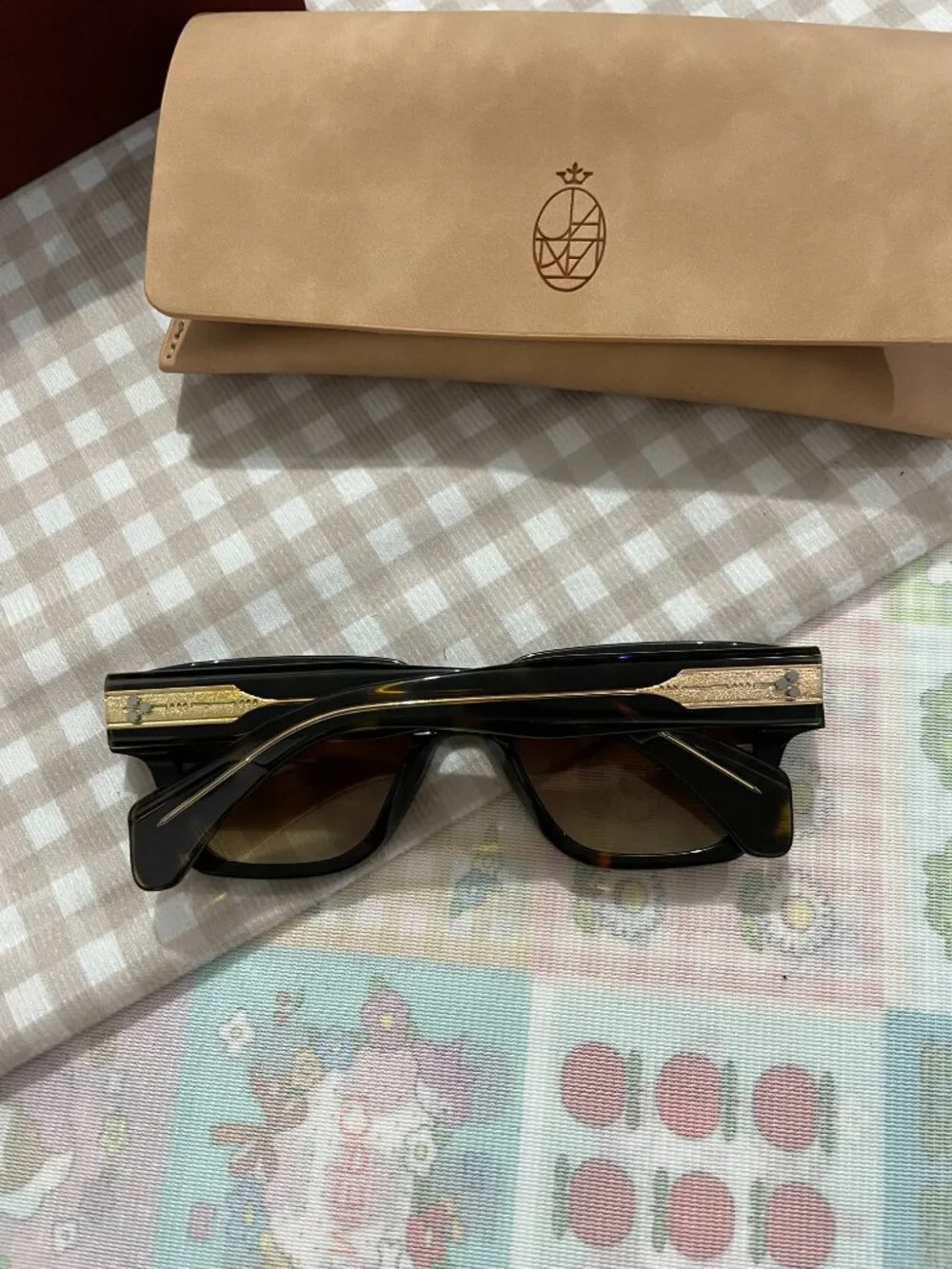 Jacques Marie Mage Tortoiseshell Square-Frame Sunglasses